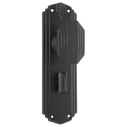 Art Deco Privacy Knob Set, Antique Copper