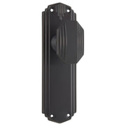 Art Deco Knob Latch Set, Antique Copper