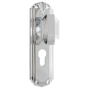 Art Deco Euro Knob Set, Chrome