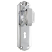 Art Deco Knob Lock Set, Chrome