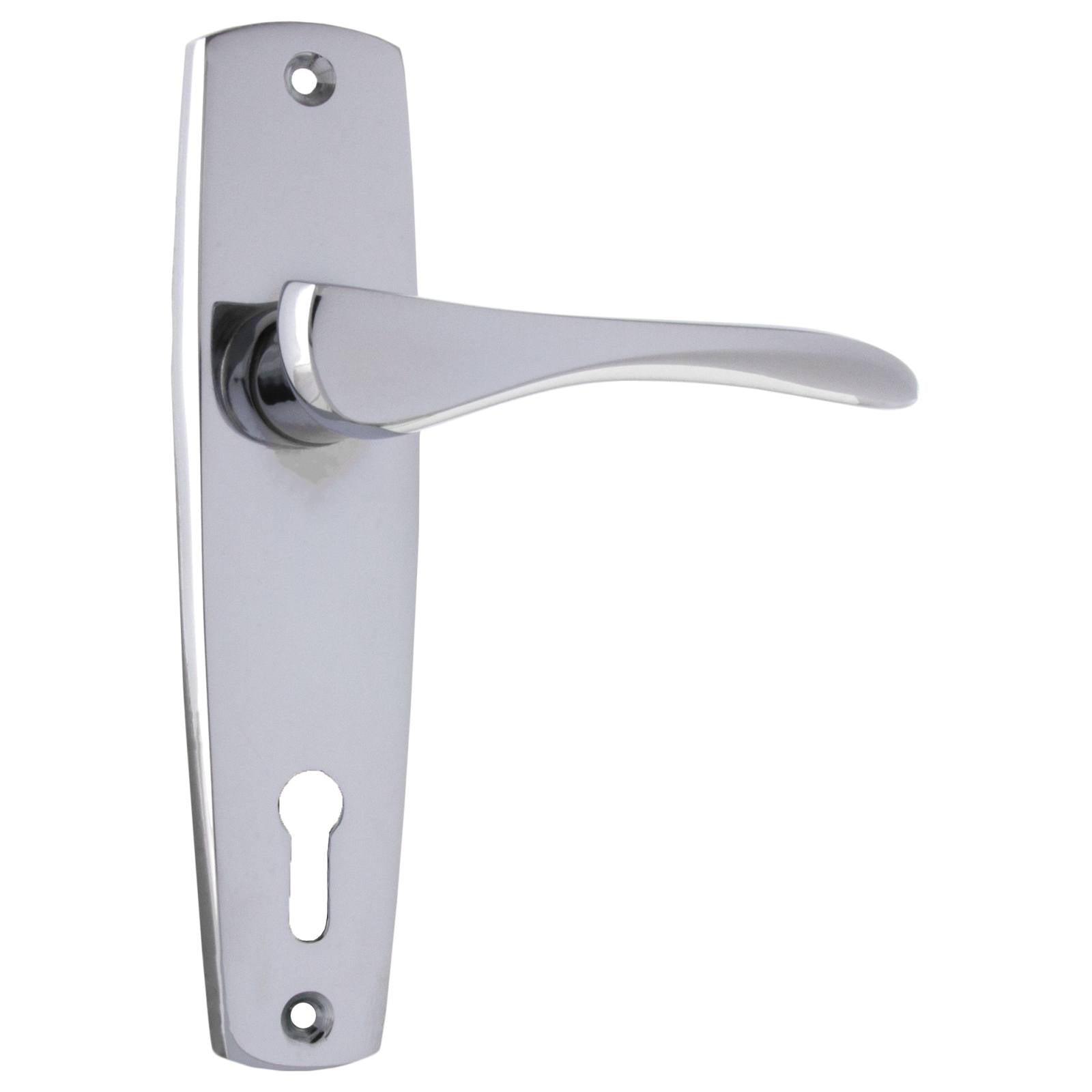 Mid-Century Lever Lock Set, Chrome