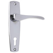 Mid-Century Lever Lock Set, Chrome