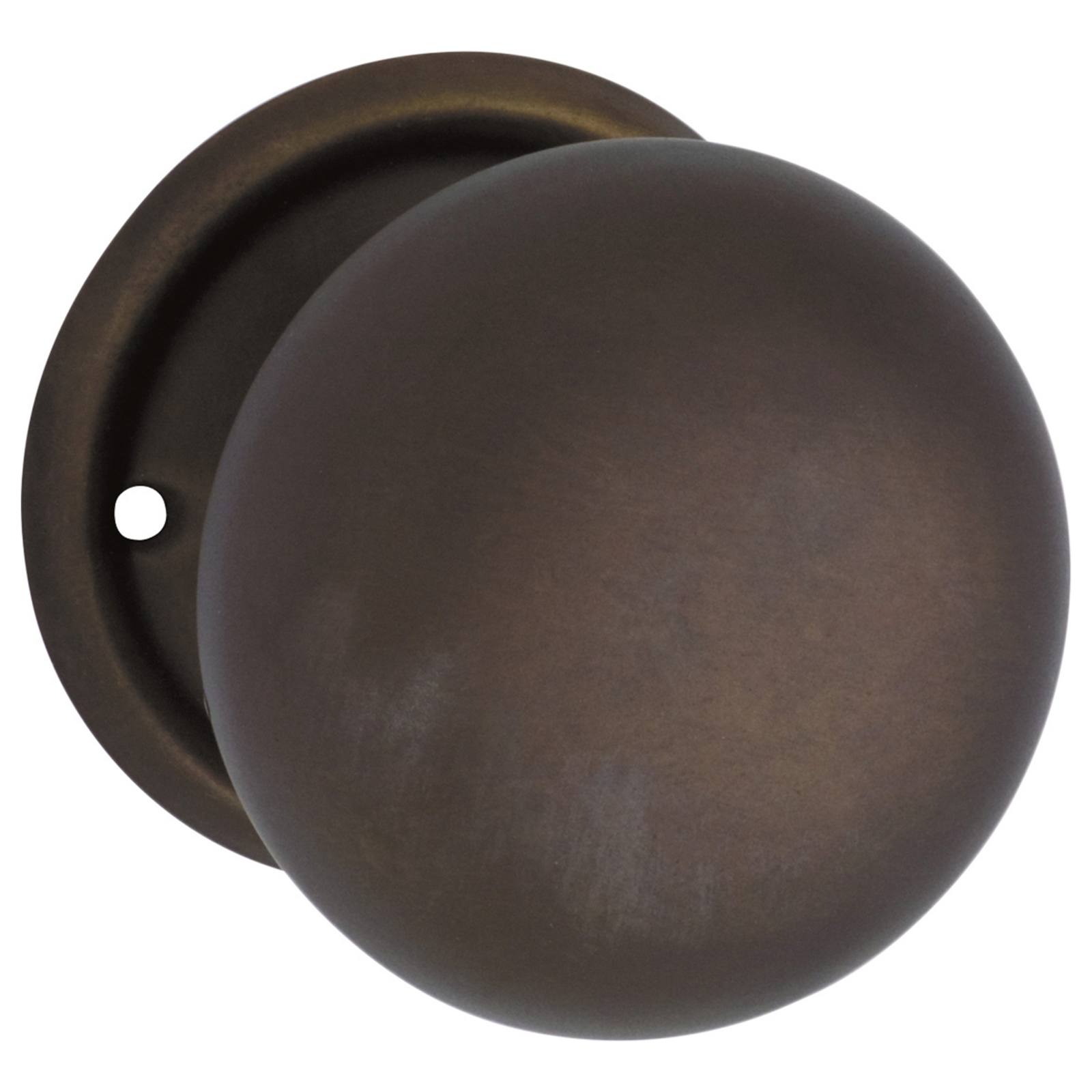 Plain Knob on Rose Set, Antique Brass