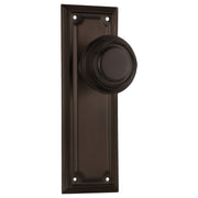 Edwardian Knob Latch Set, Antique Brass