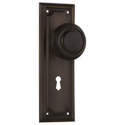 Edwardian Knob Lock Set, Antique Brass