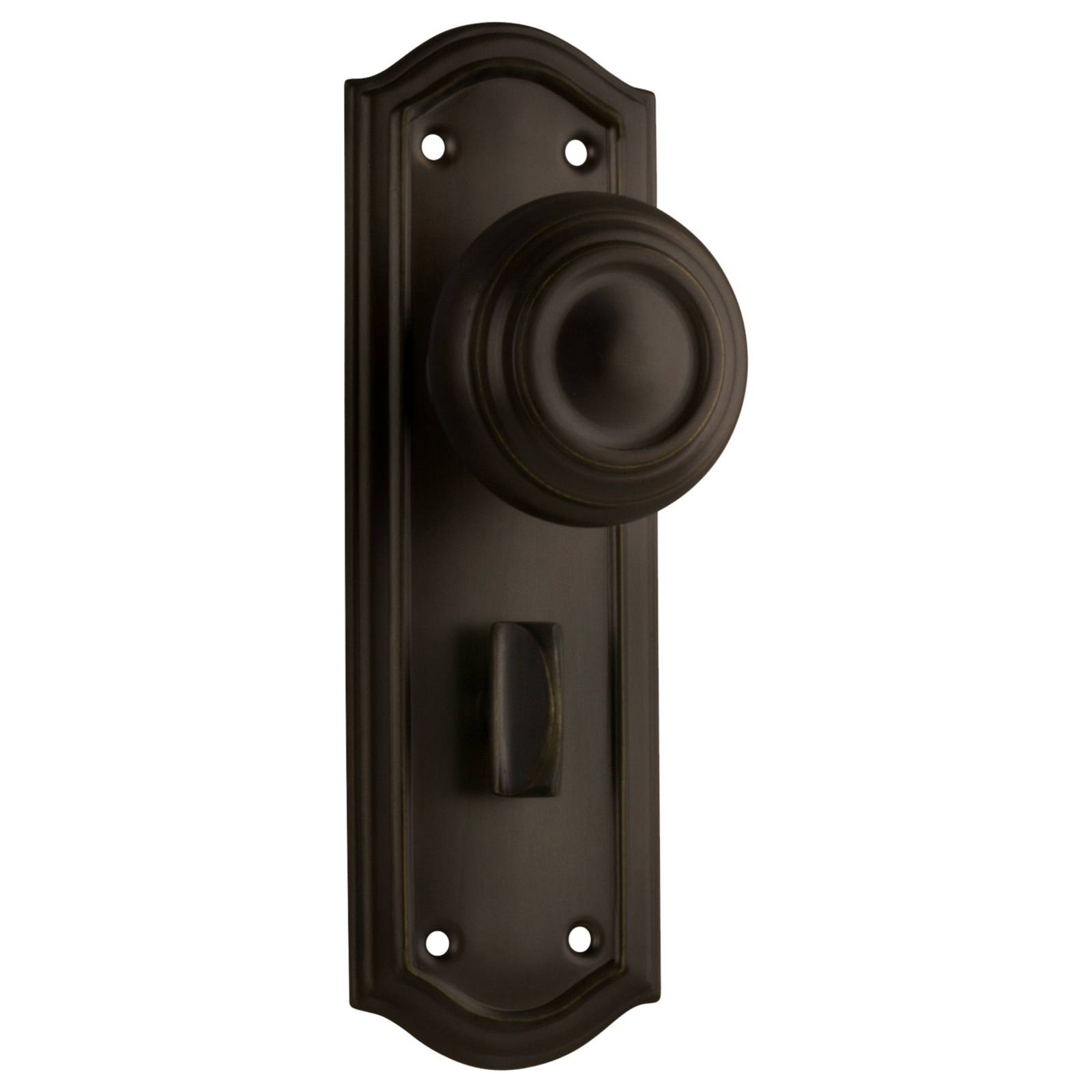 Kensington Privacy Knob Set, Antique Brass