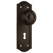 Kensington Knob Lock Set, Antique Brass