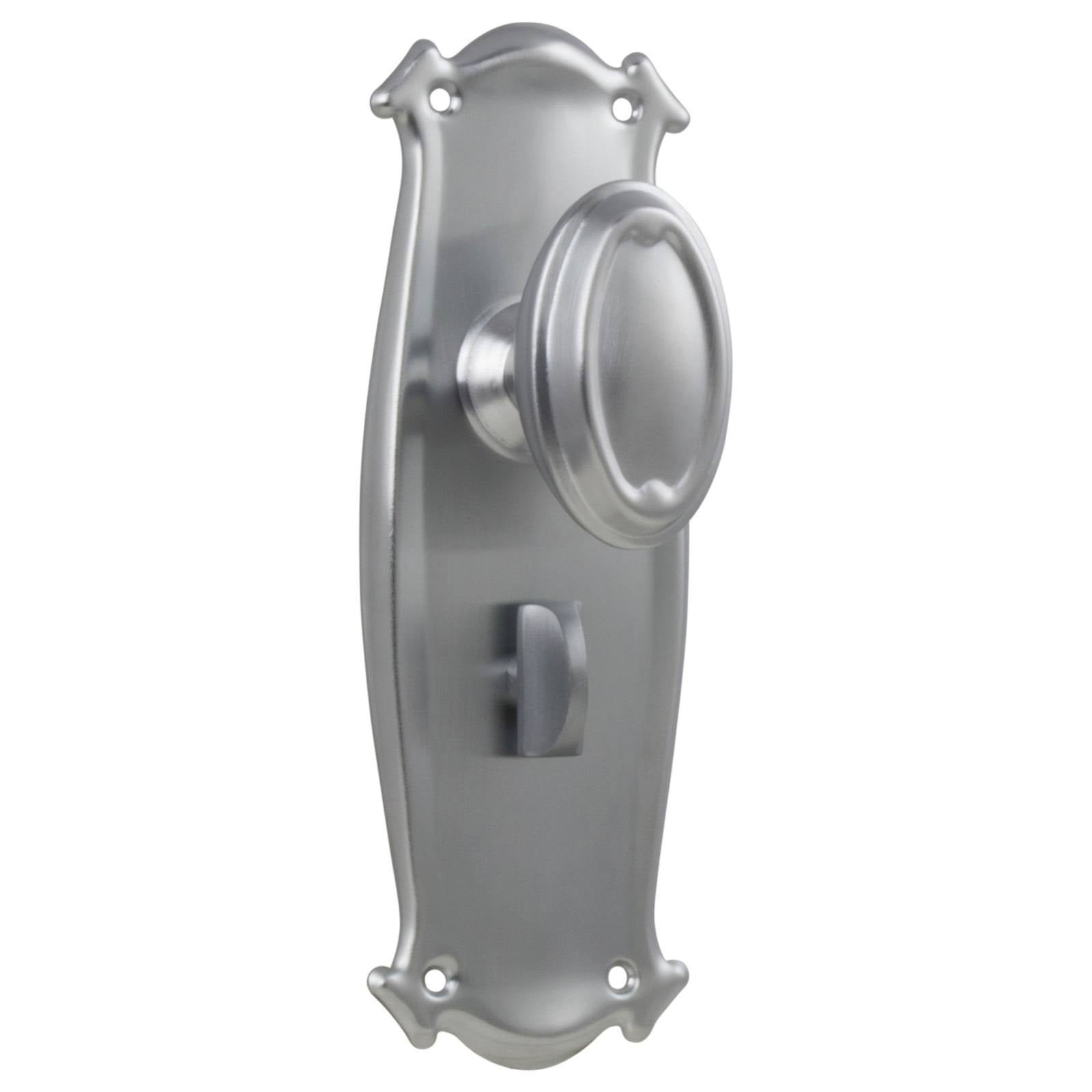 Bungalow Privacy Knob Set, Satin Chrome