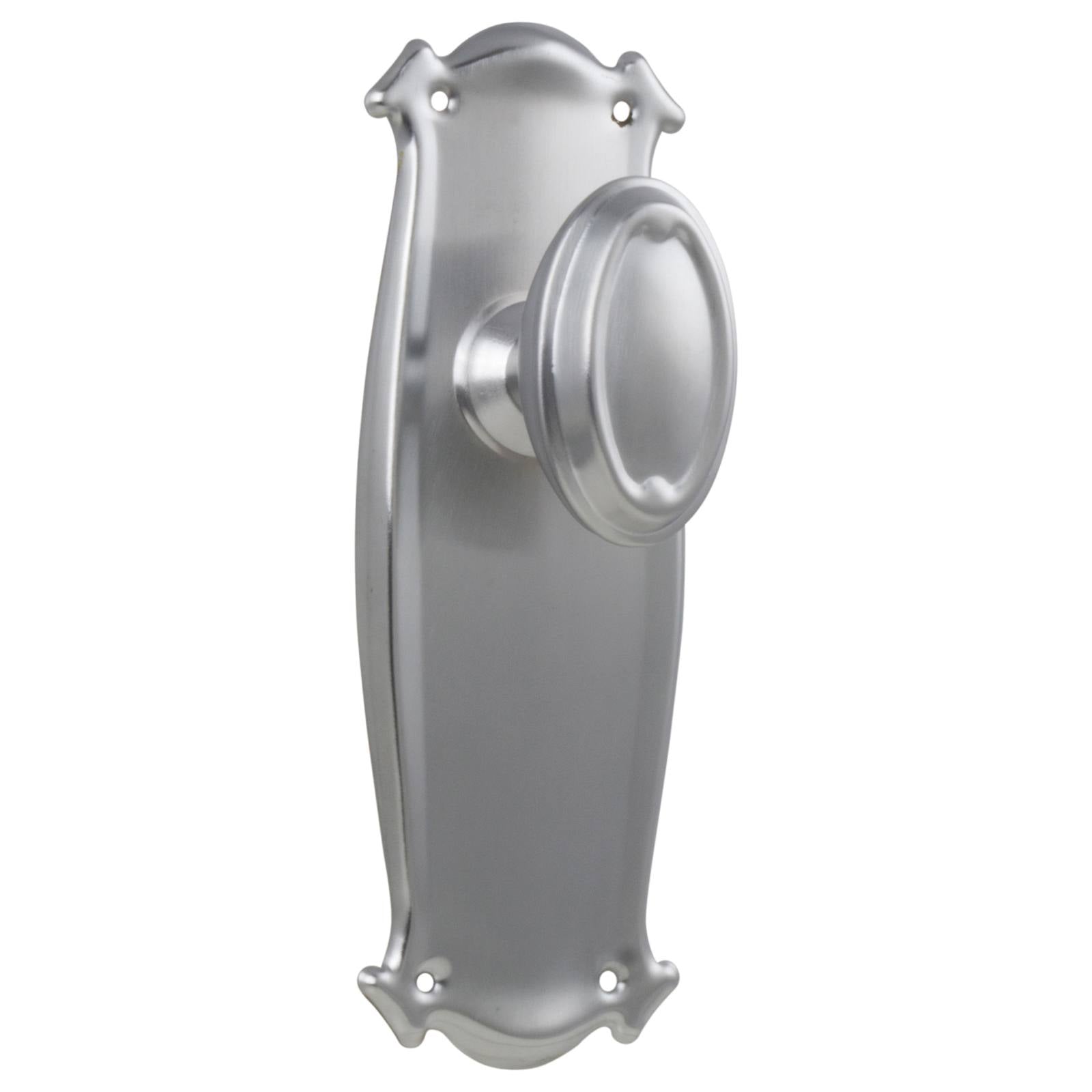 Bungalow Knob Latch Set, Satin Chrome