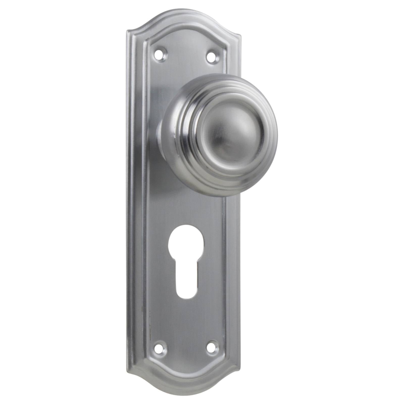 Kensington Euro Knob Set, Satin Chrome