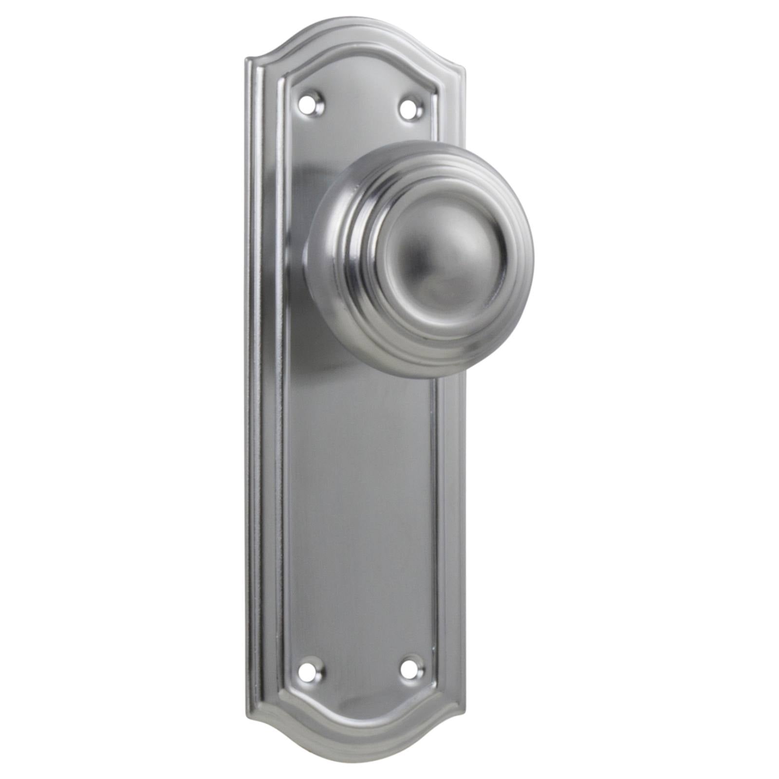 Kensington Knob Latch Set, Satin Chrome