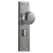 Richmond Door Knob Long Backplate, Satin Chrome