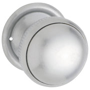 Small Milled Edge Knob on Rose Set, Sat Chrome