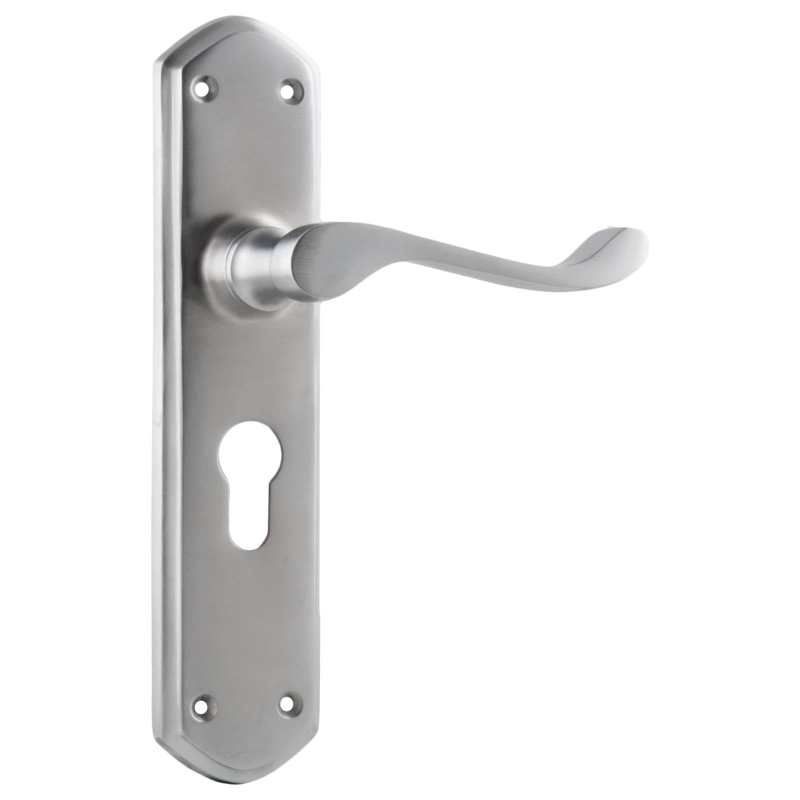 Windsor Euro Lever Set, Satin Chrome