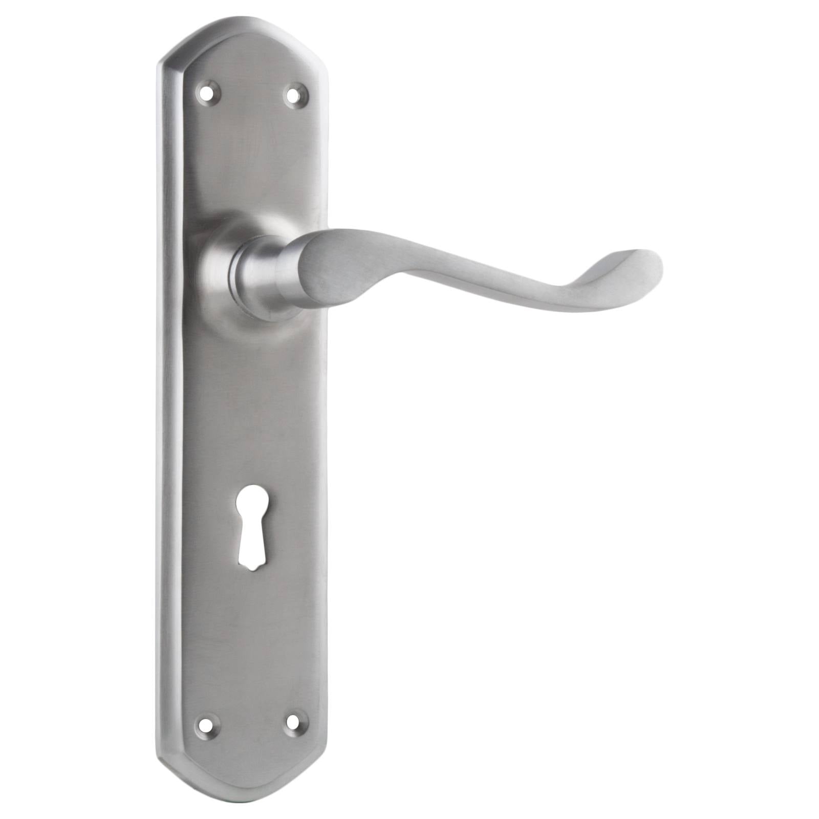 Windsor Lever Lock Set, Satin Chrome