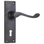 Victorian Lever Lock Set, Antique Copper