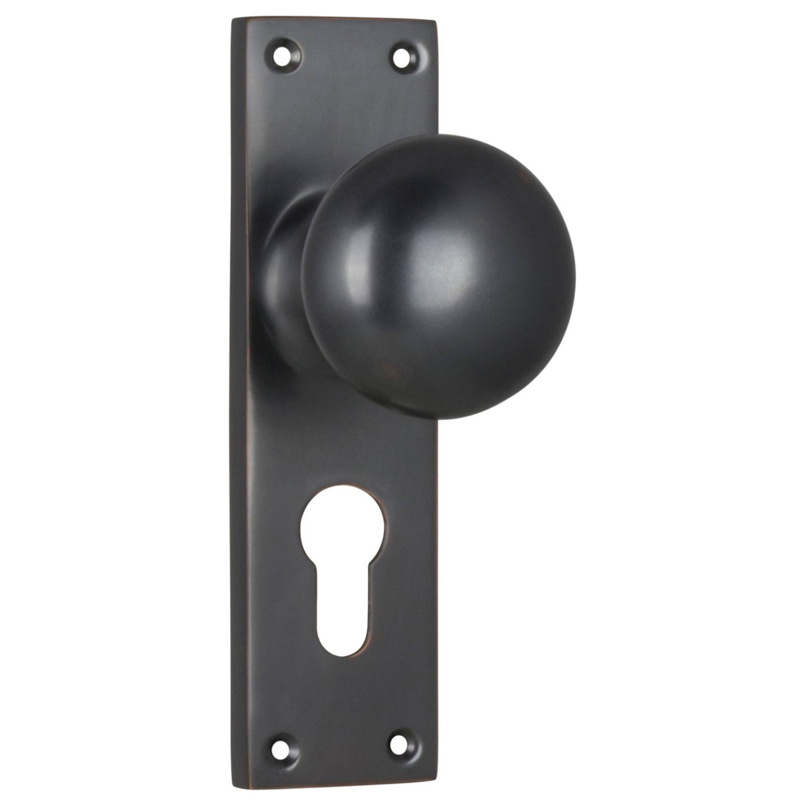 Victorian Euro Knob Set, Antique Copper