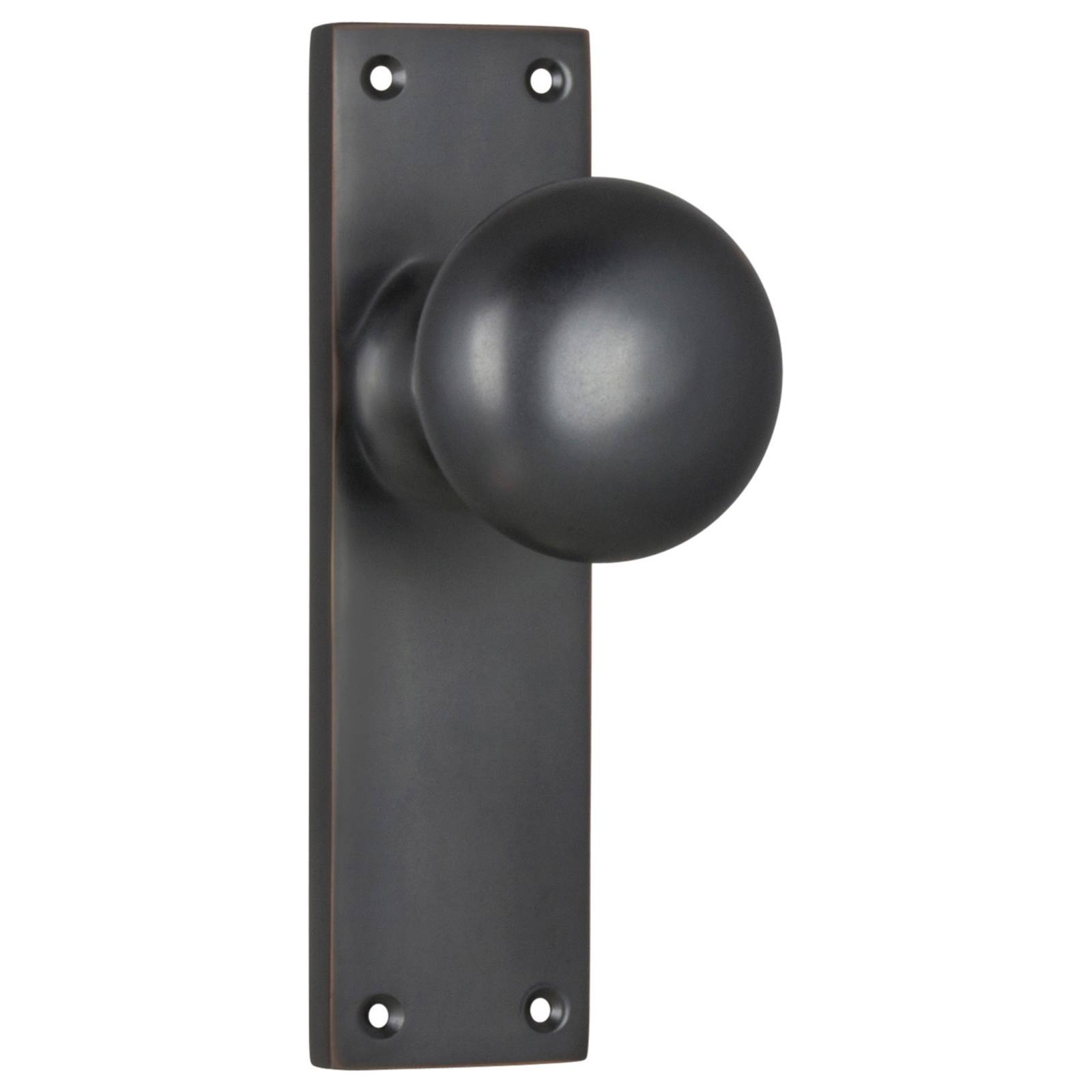 Victorian Knob Latch Set, Antique Copper