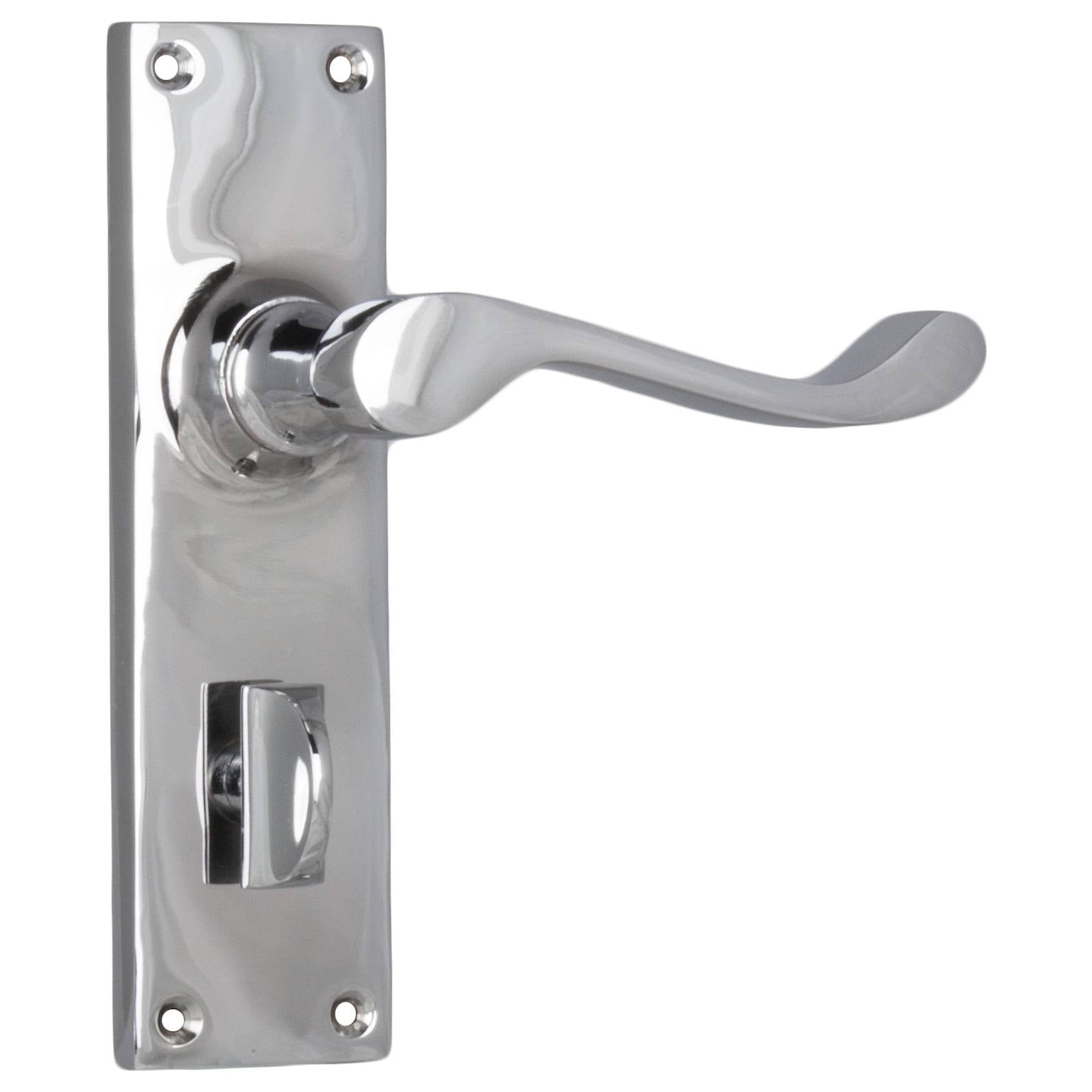 Victorian Privacy Lever Set, Chrome