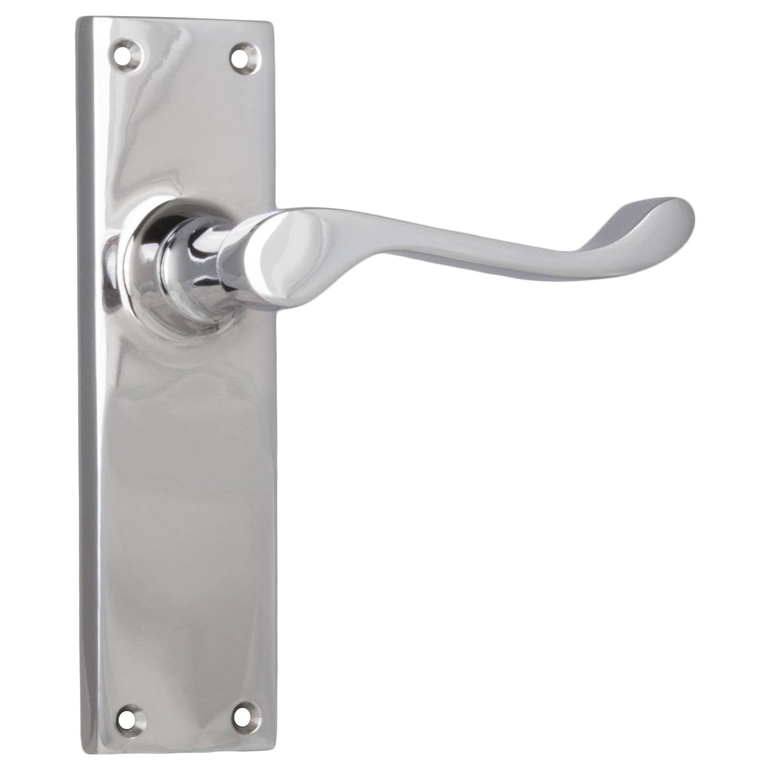 Victorian Lever Latch Set, Chrome