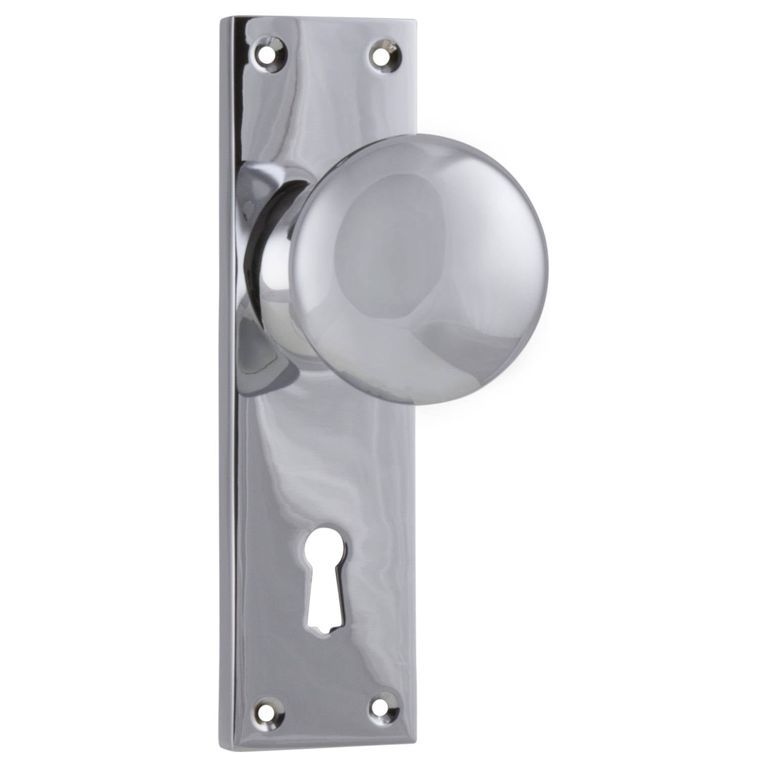 Victorian Knob Lock Set, Chrome