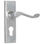 Victorian Euro Lever Set, Satin Chrome