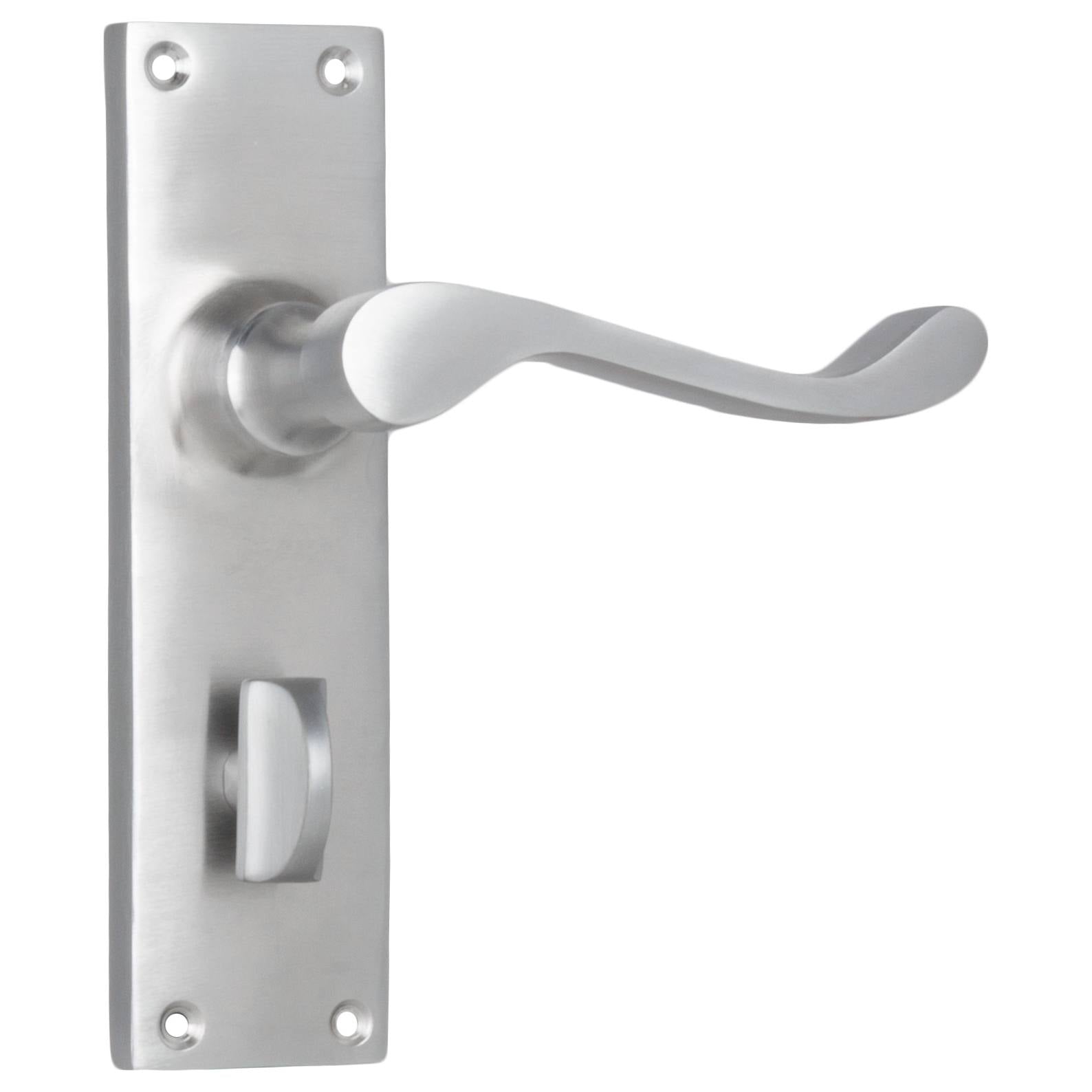 Victorian Privacy Lever Set, Satin Chrome