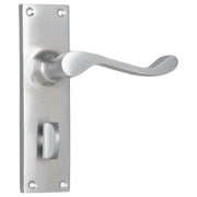 Victorian Privacy Lever Set, Satin Chrome