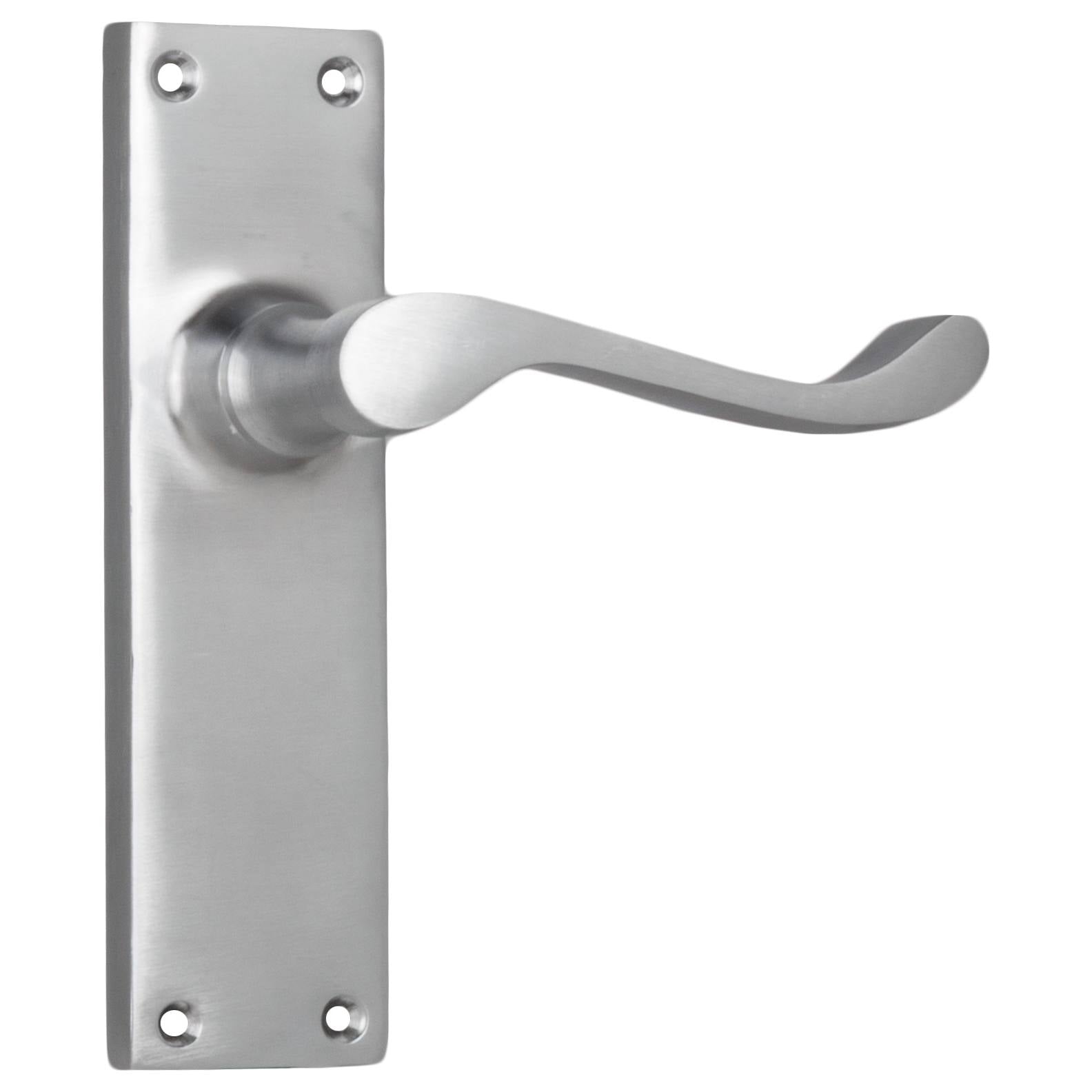 Victorian Lever Latch Set, Satin Chrome