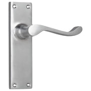 Victorian Lever Latch Set, Satin Chrome