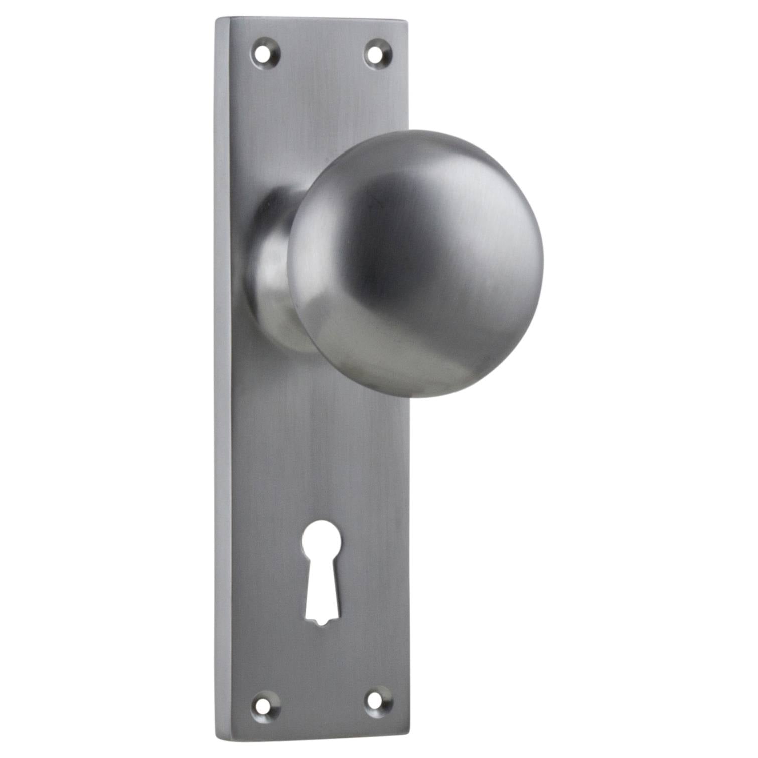 Victorian Knob Lock Set, Satin Chrome