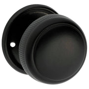 Milled Edge Knob on Rose Set, Matte Blk