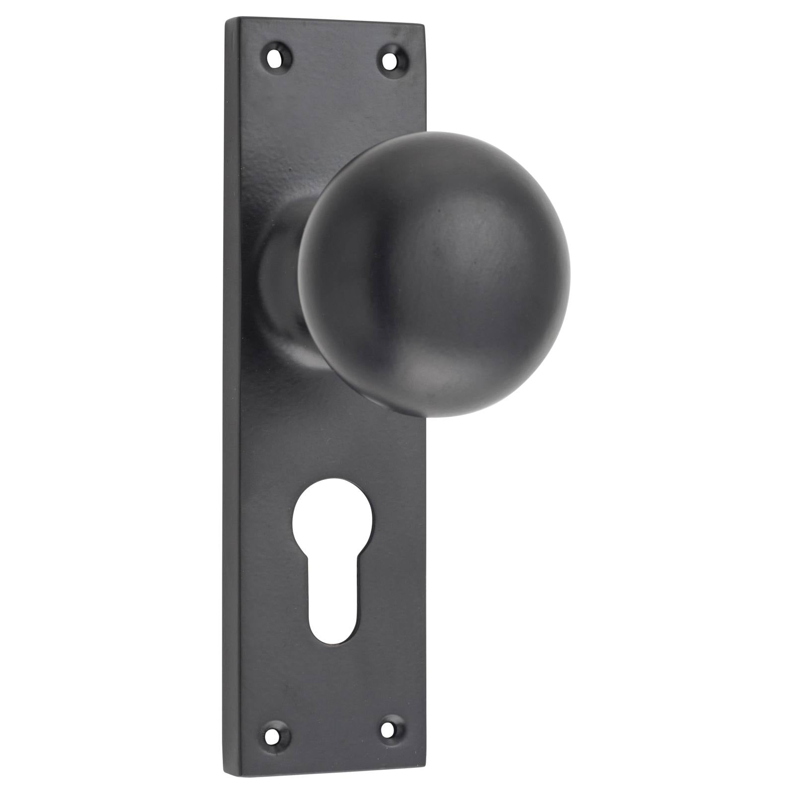 Victorian Euro Knob Set, Matte Black