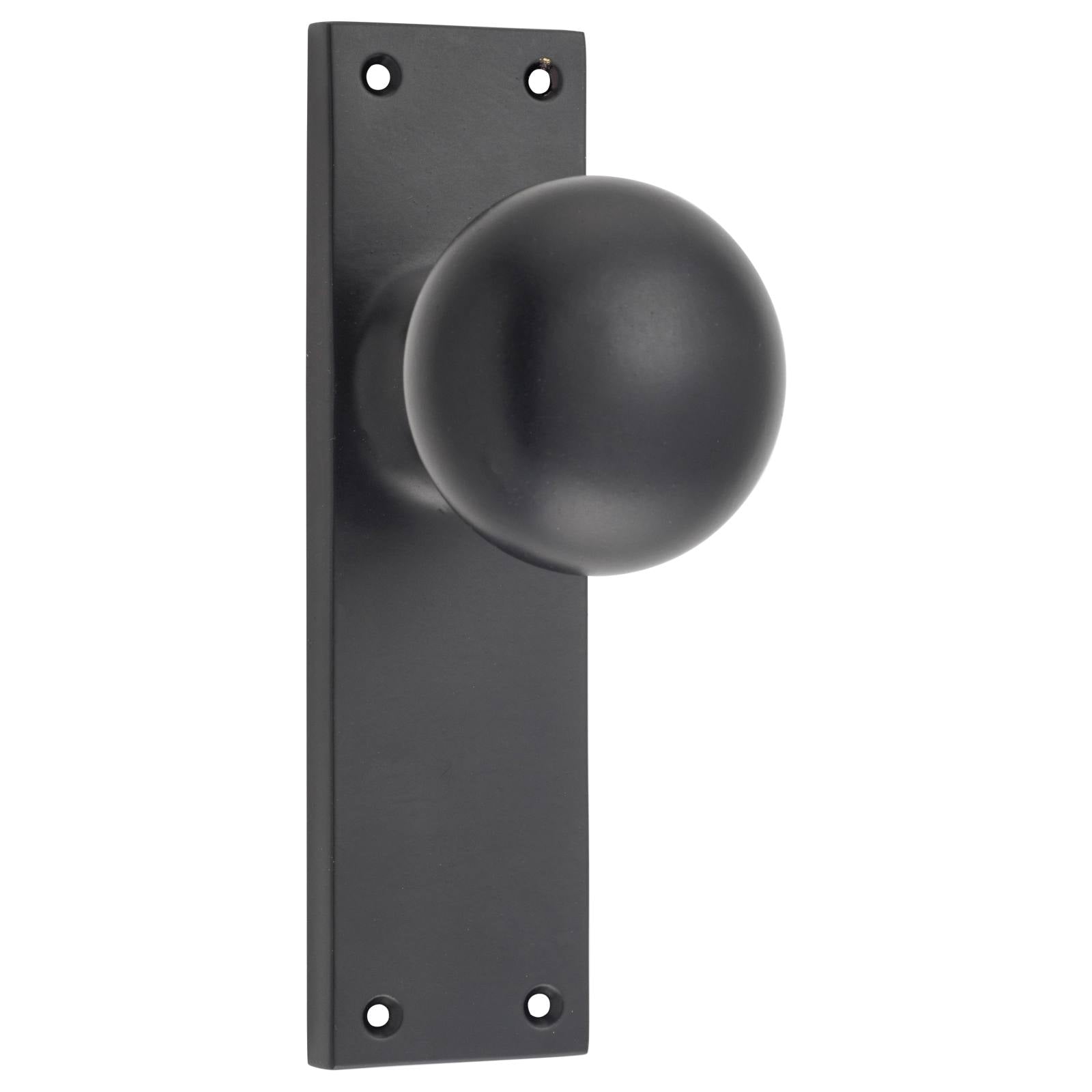 Victorian Knob Latch Set, Matte Black