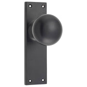 Victorian Knob Latch Set, Matte Black