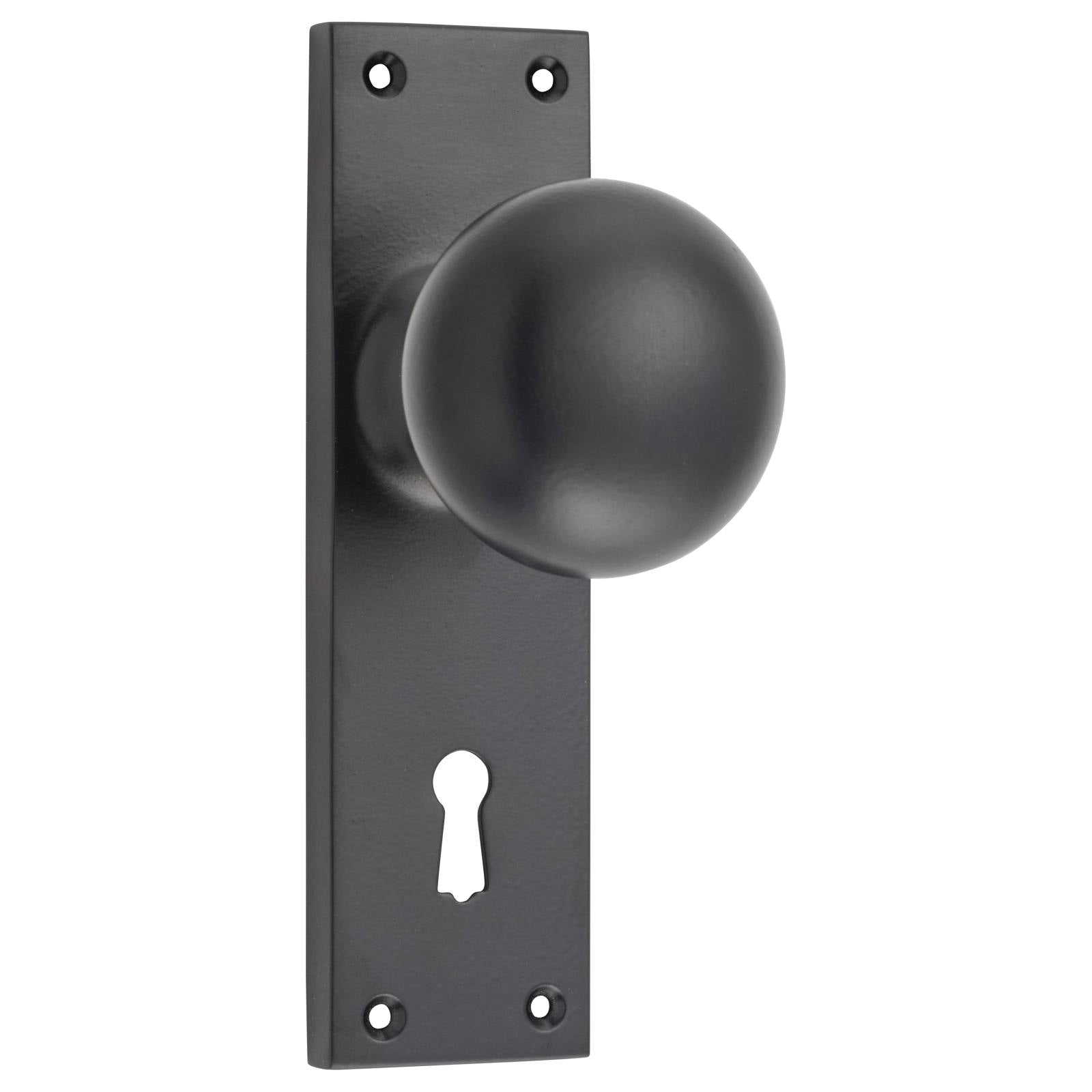 Victorian Knob Lock Set, Matte Black