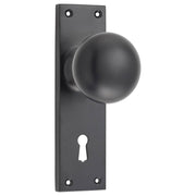 Victorian Knob Lock Set, Matte Black