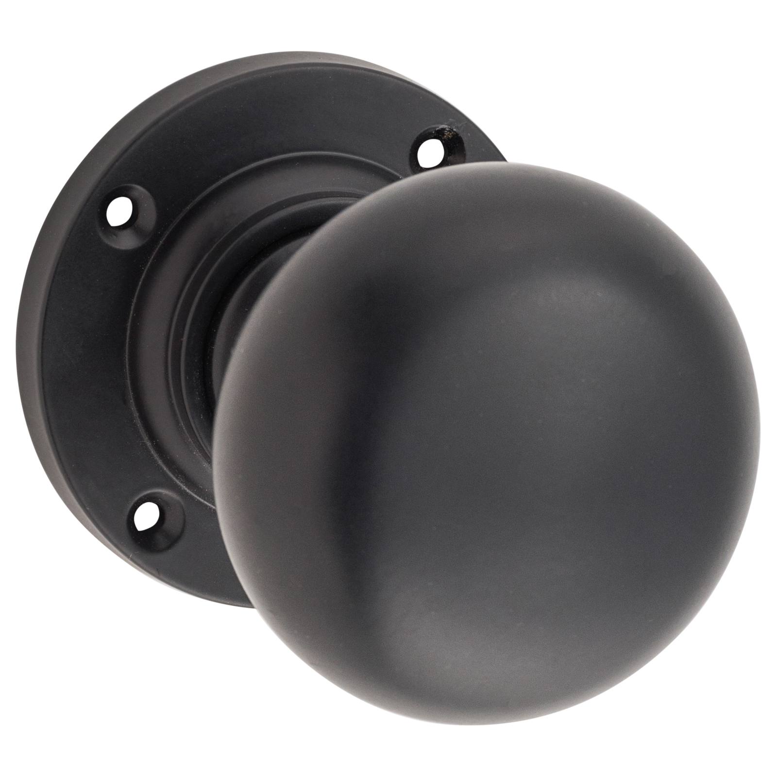 Victorian Knob on Rose Set, Matte Black