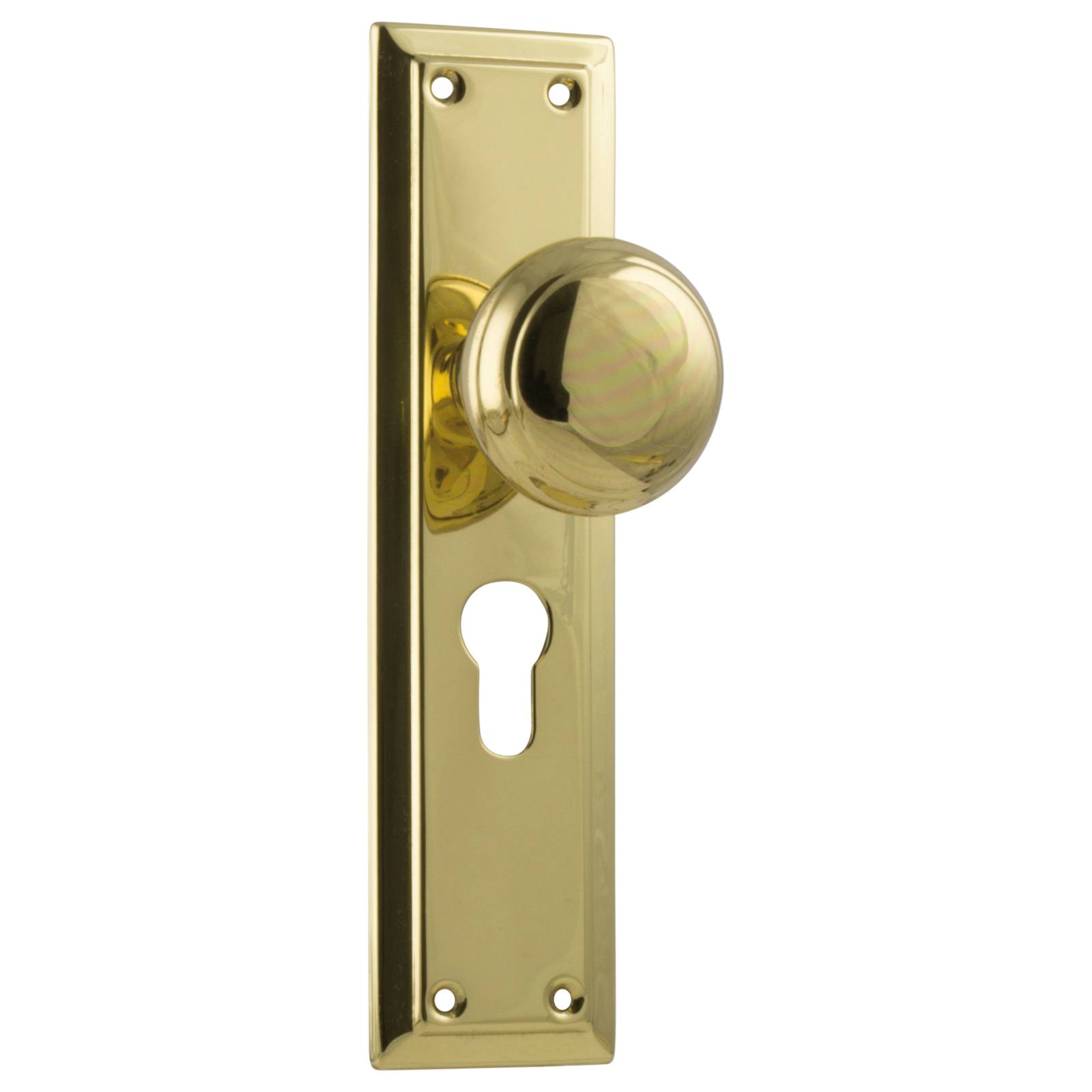 Richmond Euro Knob Set, Polished Brass