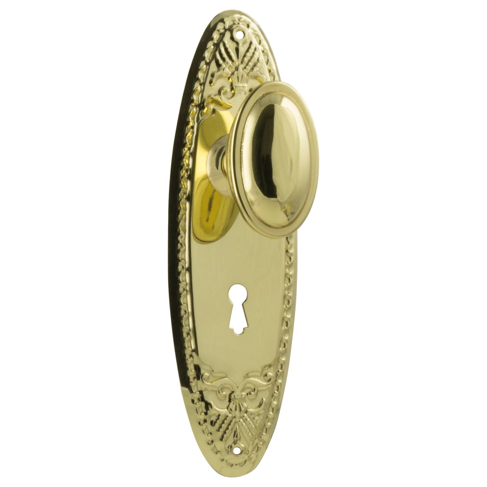 Fitzroy Knob Lock Set, Polished Brass