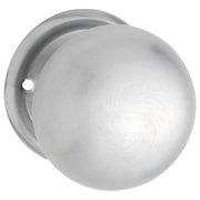 Plain Knob on Rose Set, Satin Chrome