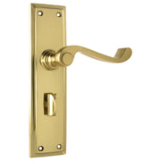 Milton Privacy Lever Set, Polished Brass