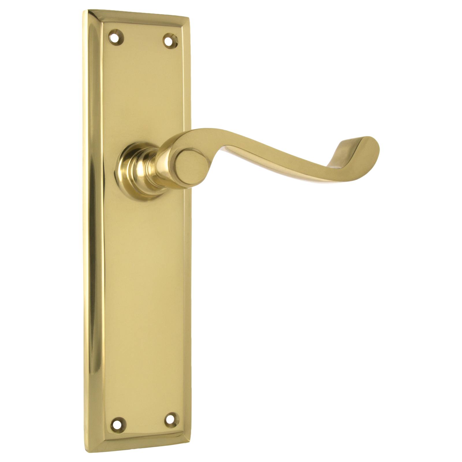 Milton Lever Latch Set, Polished Brass