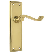 Milton Lever Latch Set, Polished Brass