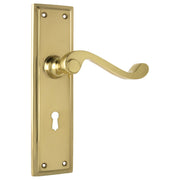 Milton Lever Lock Set, Polished Brass