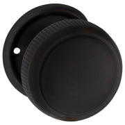 Milled Edge Knob on Rose Set, Antique Copper