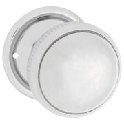 Small Milled Edge Knob on Rose Set, Chrome