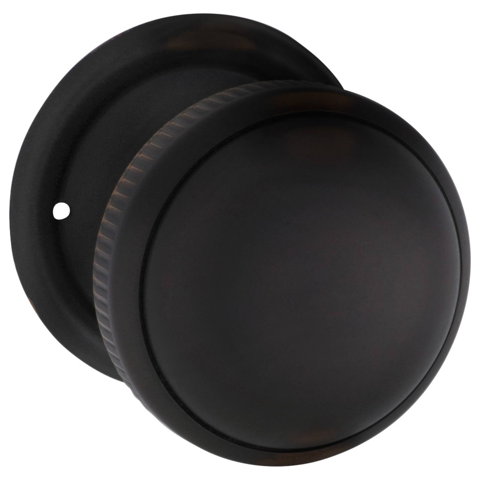 Small Milled Edge Knob on Rose Set, Atq Copper