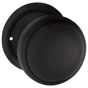 Small Milled Edge Knob on Rose Set, Atq Copper