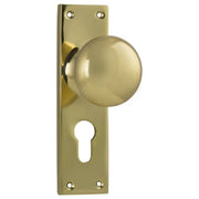 Victorian Euro Knob Set, Polished Brass